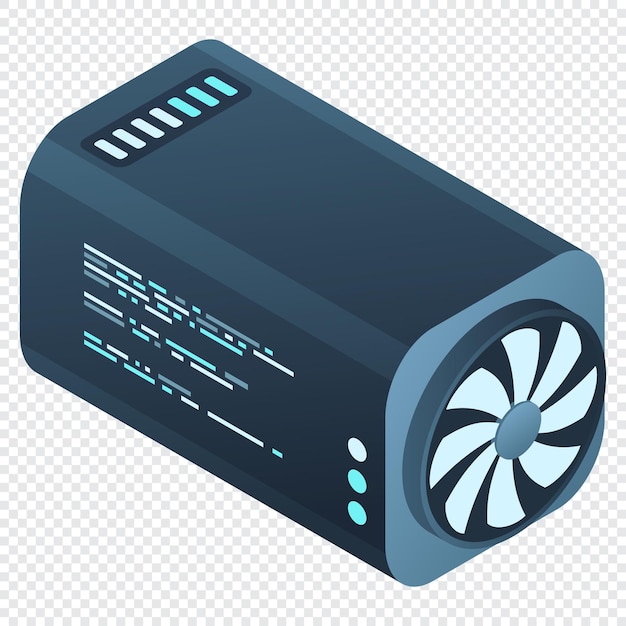 Isometric futuristic server Isometric database or data center Abstract blockchain Computer storage Cloud storage Vector illustration