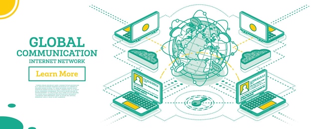 isometric global communication network with planet earth data exchange