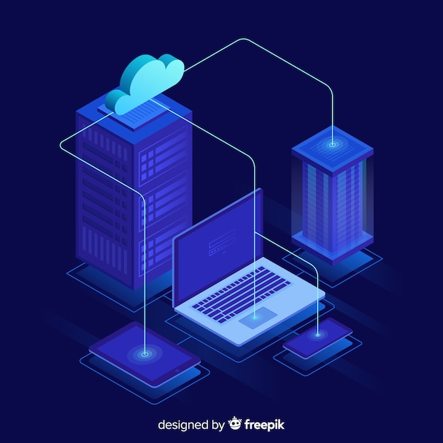 isometric hosting service background