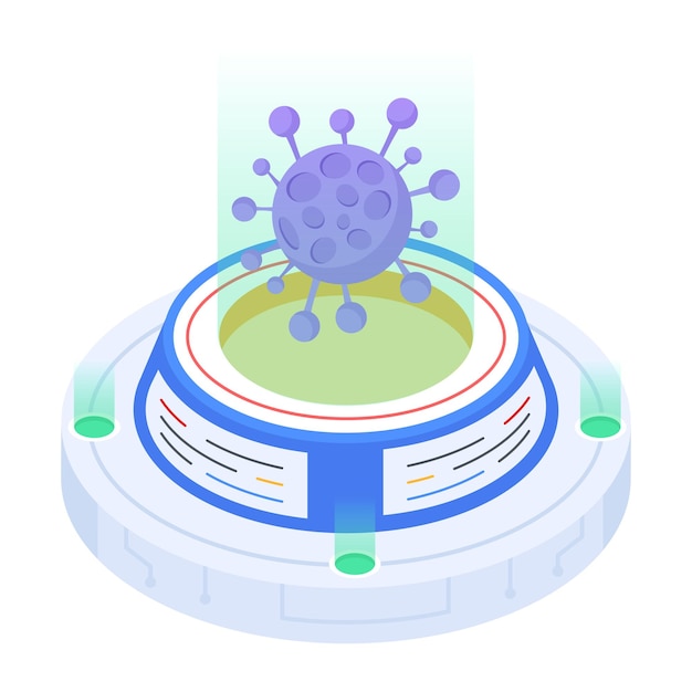Isometric icon of chemical experiment
