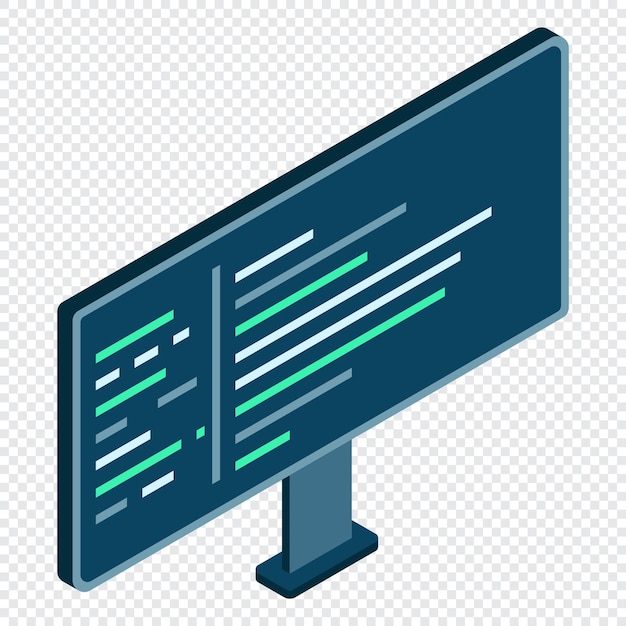 Isometric monitor Computer monitor isometric desktop Modern monitor Vector illustration
