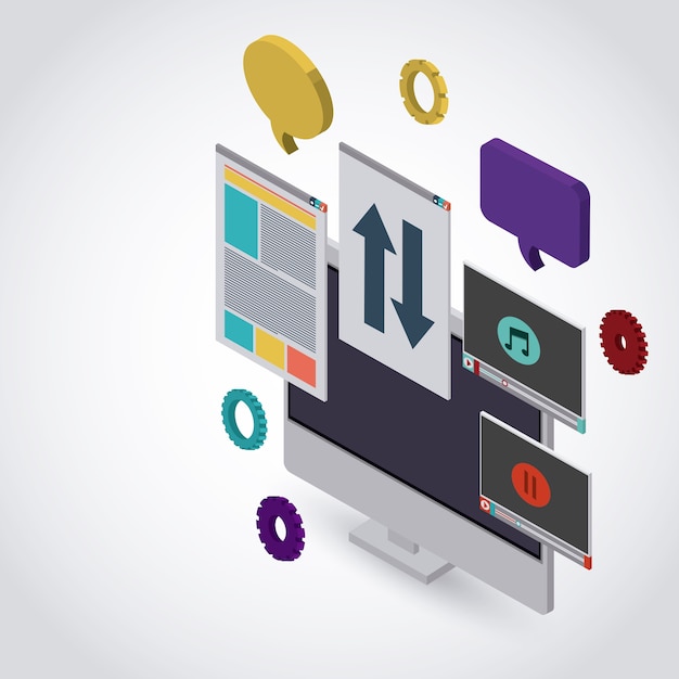 isometric responsive icon design