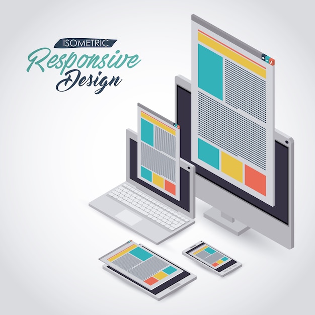 isometric responsive icon design