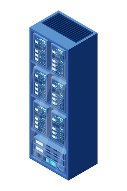 Isometric server Network server room 3D computer equipment Storage database Isometric technology
