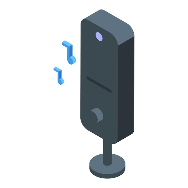 Isometric smart speaker with music notes