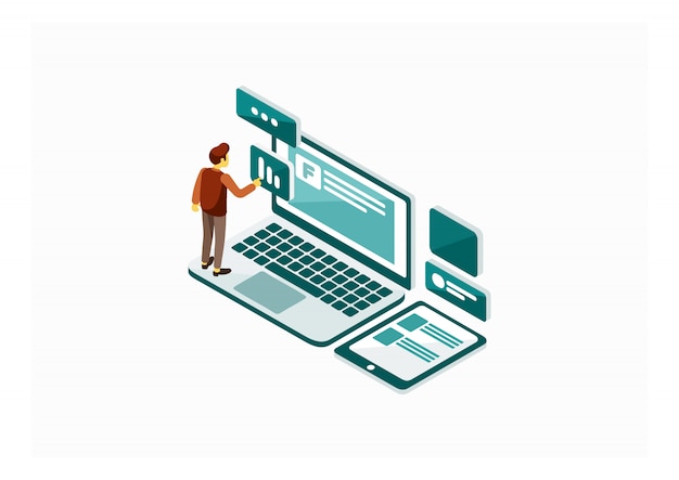 Isometric Social Media Marketing 