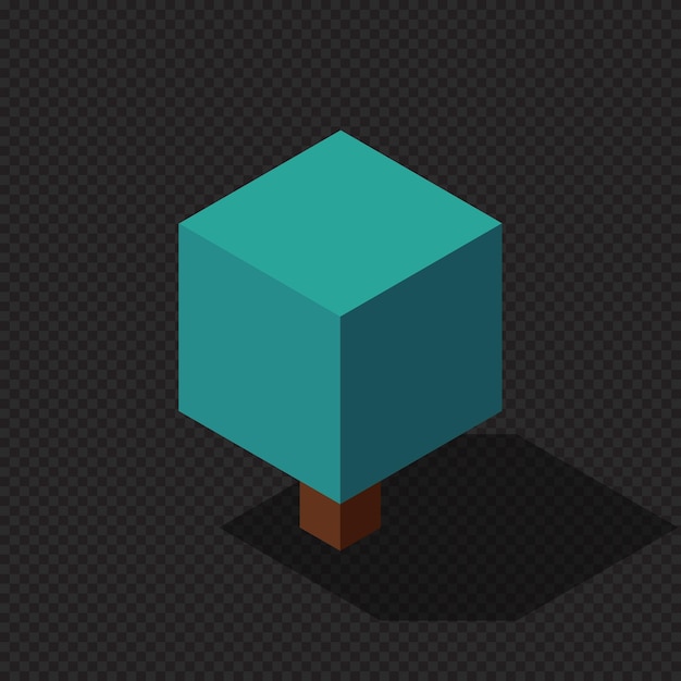 Isometric vector tree at night Tree isometric elements Isometric tree element for landscape design Park element