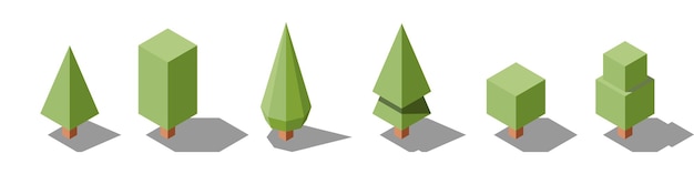 Isometric vector tree set Tree isometric set elements Isometric trees elements for landscape design Park element set