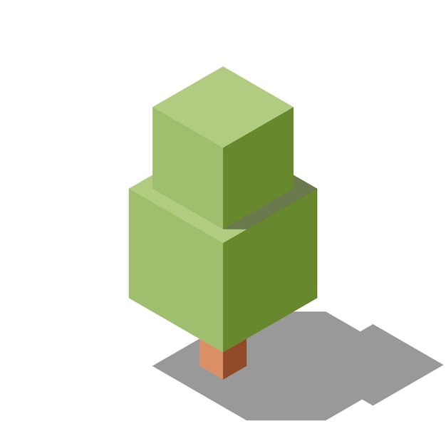 Isometric vector tree Tree isometric elements Isometric tree element for landscape design Park element