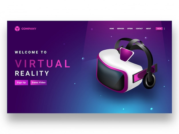 Isometric view of VR box or glasses 
