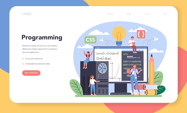 IT education web banner or landing page