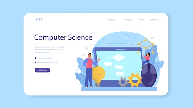 IT education web banner or landing page