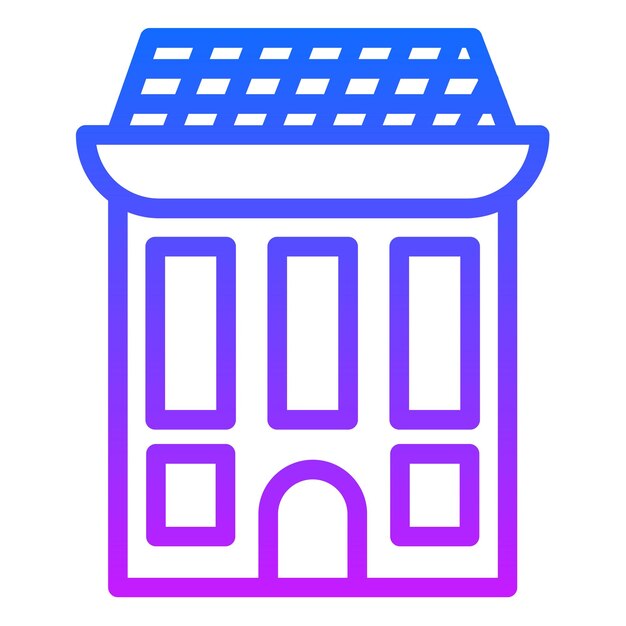 Italian Townhouse Vector Illustration
