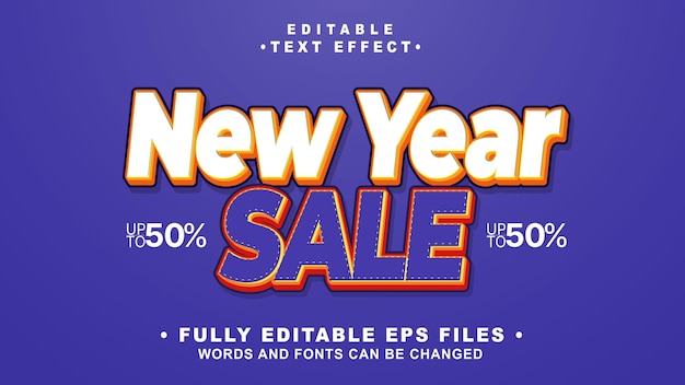 itallic new year sale text effect