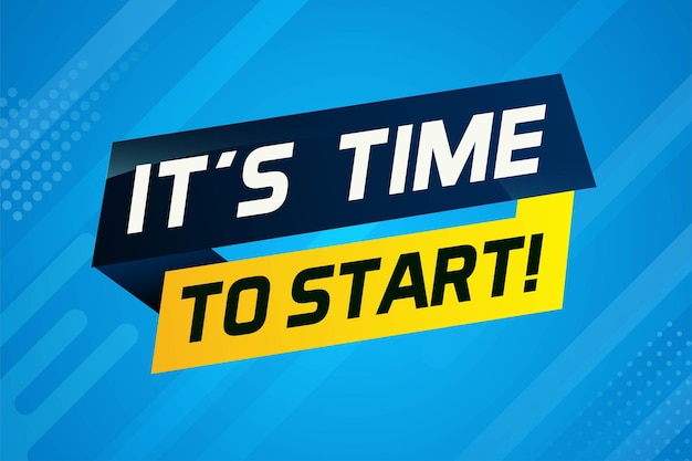 Its time to start word concept vector illustration and 3d style landing page template ui web