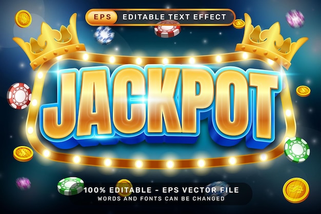 jackpot 3d text effect and editable text effect