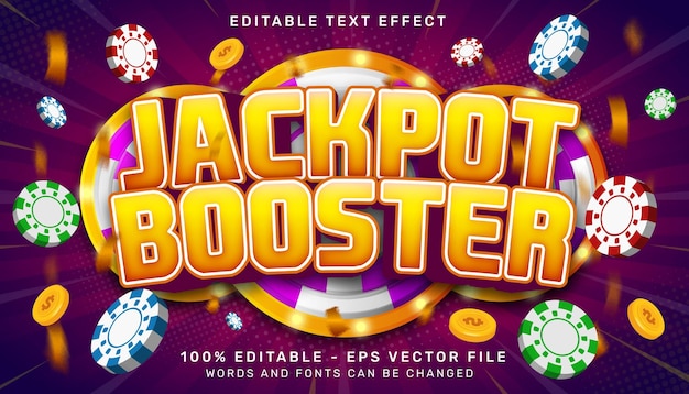 jackpot booster 3d text effect and editable text effect