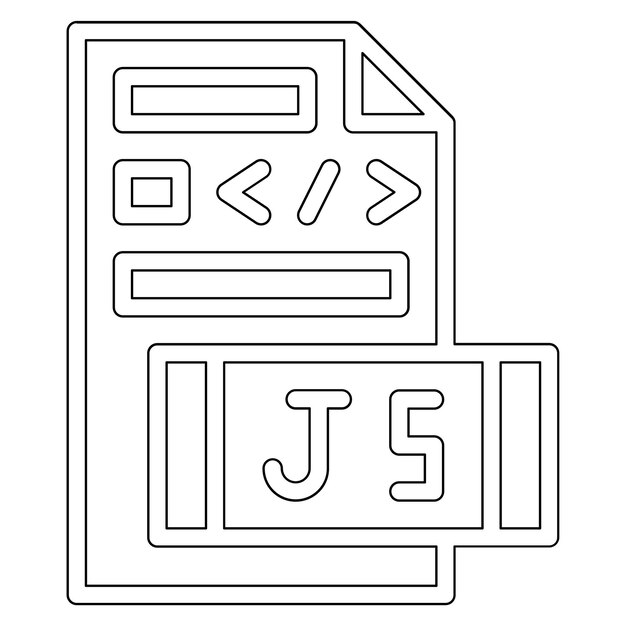 Javascript File vector icon illustration of Coding and Development iconset