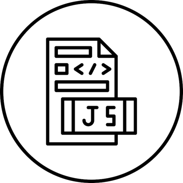 javascript file vector icon illustration of coding and development iconset