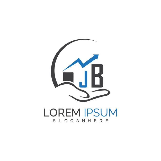 JB initial monogram logo With the upward progress suggested by the arrow design