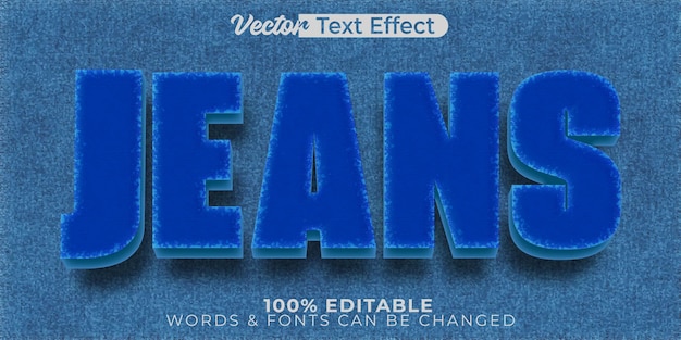 Jeans Vector Text Effect Editable Alphabet Denim Cloth Material