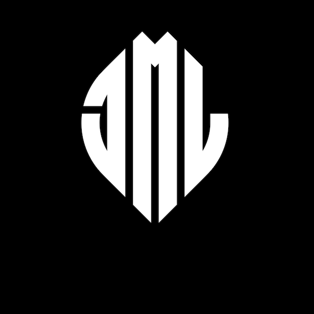JML circle letter logo design with circle and ellipse shape JML ellipse letters with typographic style The three initials form a circle logo JML Circle Emblem Abstract Monogram Letter Mark Vector