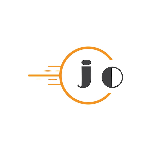 jo initial monogram logo with circle style design