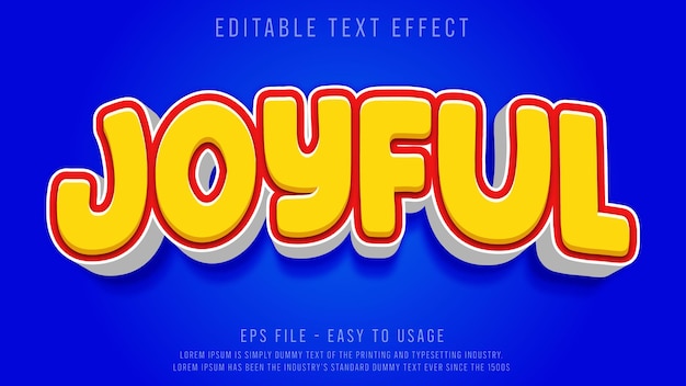 Joyful editable text effect
