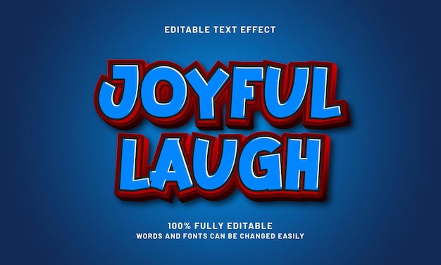 joyful laugh editable text effect with kids and happy theme