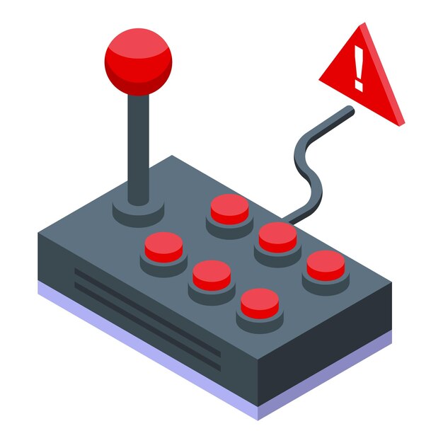 Joystick error icon isometric vector Lost connection 404 failure