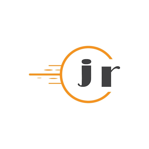 jr initial monogram logo with circle style design