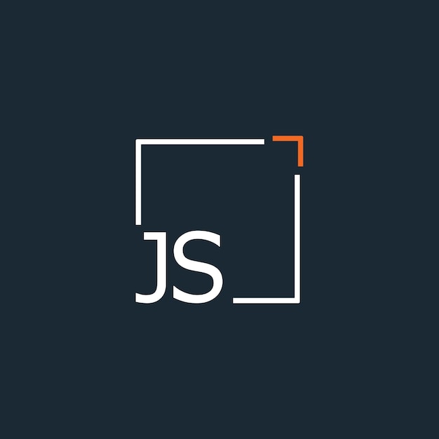 JS initial monogram logo with square style design