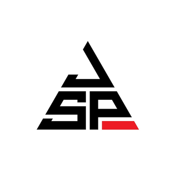 JSP triangle letter logo design with triangle shape JSP triangle logo design monogram JSP triangle vector logo template with red color JSP triangular logo Simple Elegant and Luxurious Logo