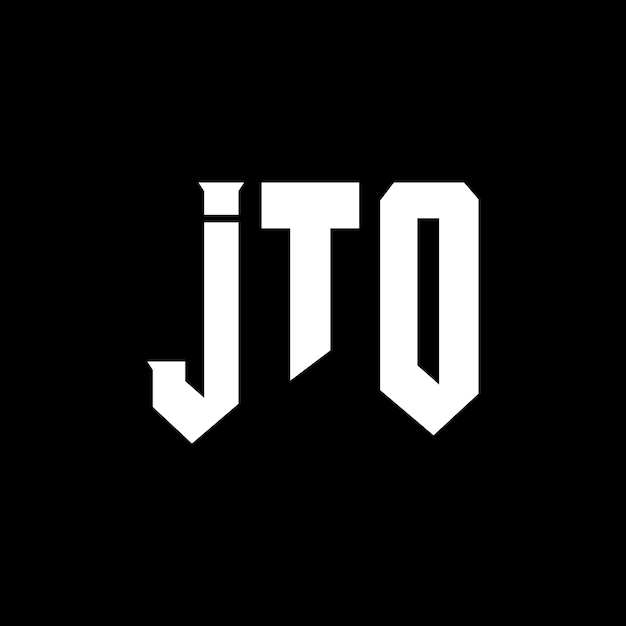 JTO letter logo design for technology company JTO logo design black and white color combination