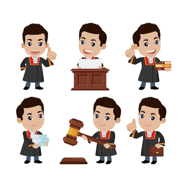 Judge with different poses vector