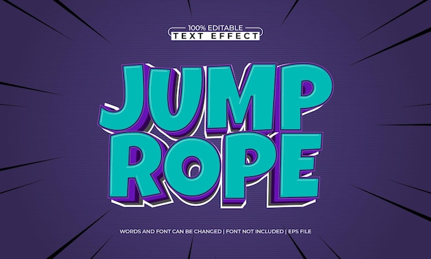 jump rope editable text effects with a kids and happiness theme