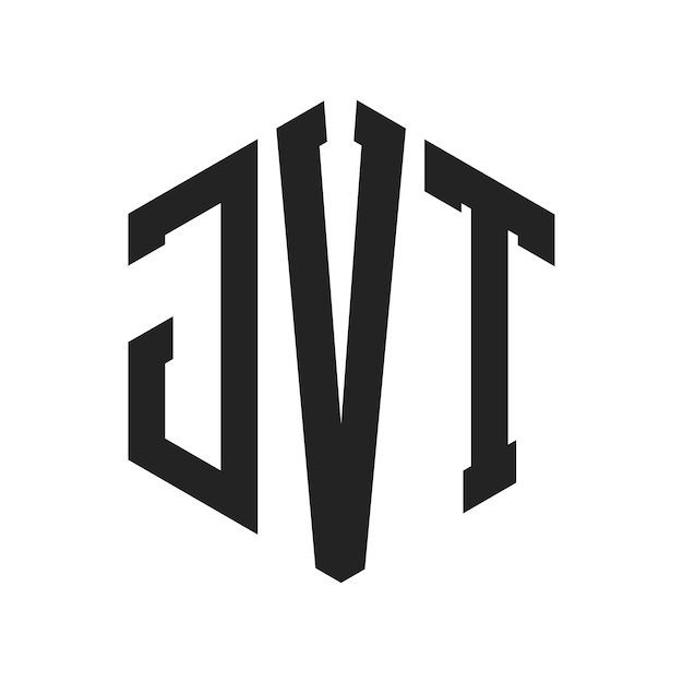 jvt logo design initial letter jvt monogram logo using hexagon shape