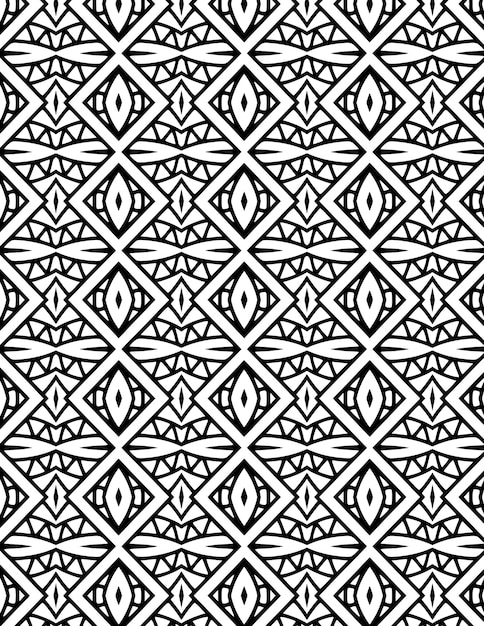 Kaleidoscope Geometric Pattern Background Repeated Illustration Black And White Lineart