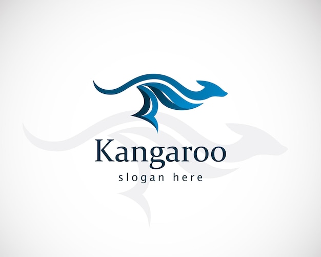 Kangaroo logo creative color modern blue sign symbol brand emblem business