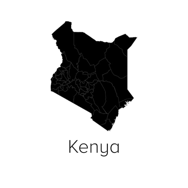 kenya map vector illustration silhouette outline kenya travel and tourism map