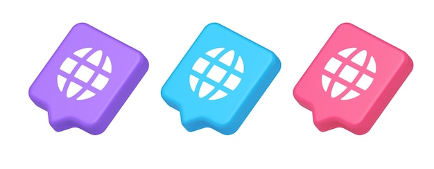 Kết nối Internet, nút giao tiếp web toàn cầu, hành tinh, toàn cầu hóa, công nghệ, biểu tượng 3D