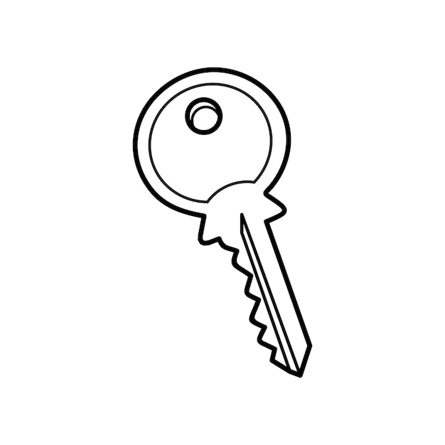 Key Cartoon Vector Illustration Cute Key Cartoon Drawing Playful Unlocking Tool Design