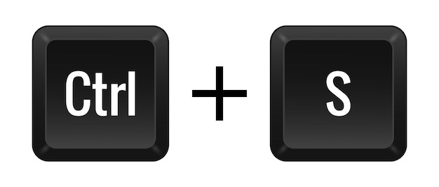 Key combination Ctrl S line icon Automation productivity workflow optimization oneclick tasks computer software efficiency Vector linear icon for business and advertising