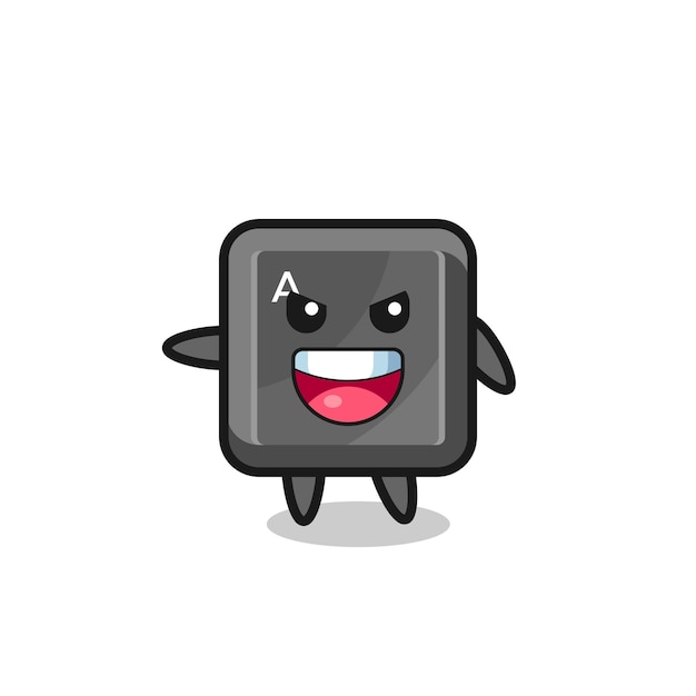 Keyboard button cartoon with very excited pose