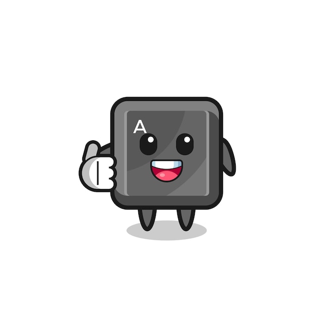 Keyboard button mascot doing thumbs up gesture