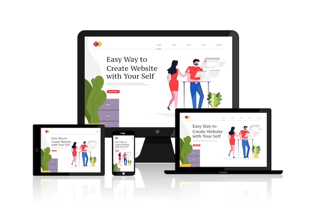 Khái niệm thiết kế phẳng phát triển thiết kế web đáp ứng bố cục các thiết bị trên đa màn hình.
