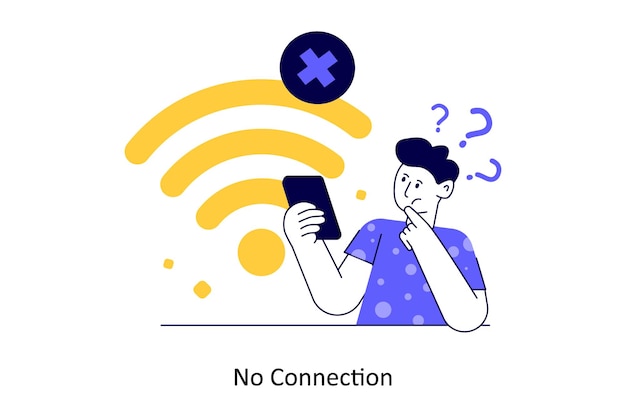 Không có kết nối Thiết kế kiểu phẳng Minh họa vector Hình minh họa chứng khoán