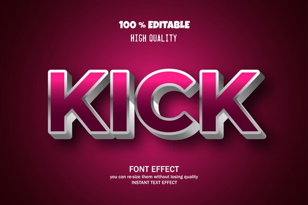 kick text style, editable font effect