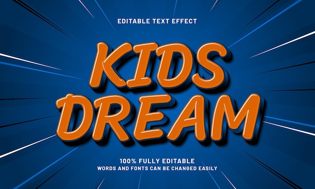 kids dream editable text effect with a game and toys text style