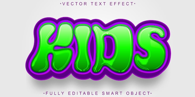 kids vector fully editable smart object text effect